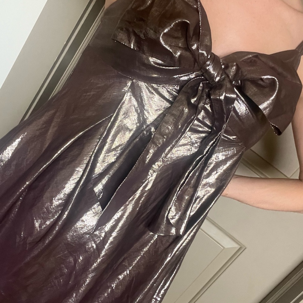 Metallic Brown Strapless Dress